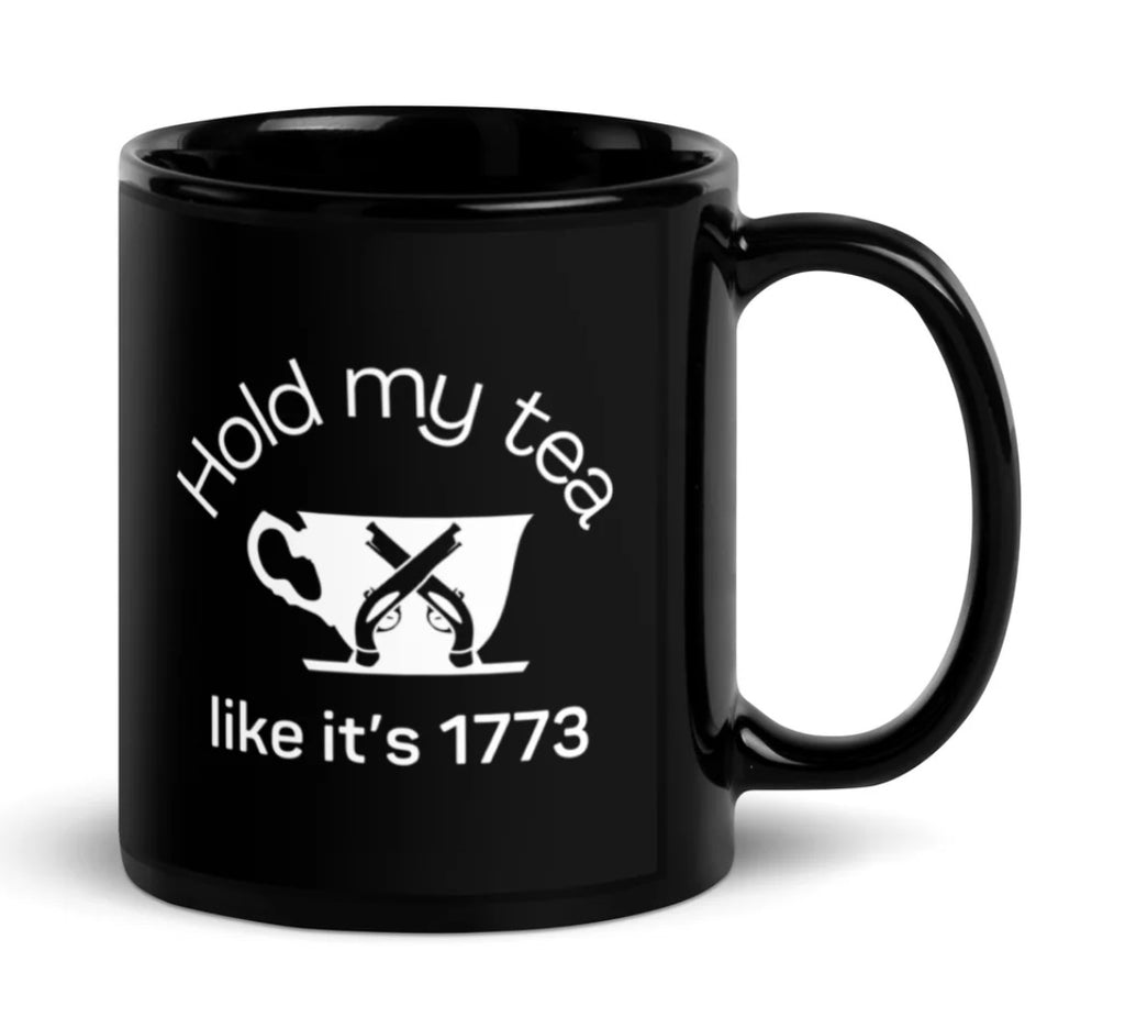 HOLD MY TEA - Black Glossy Mug
