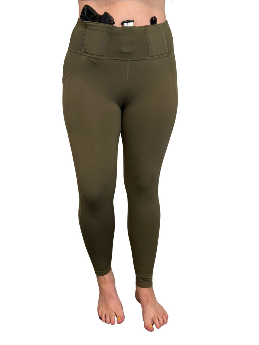 Leggings de port dissimulé Defender | Noir et olive