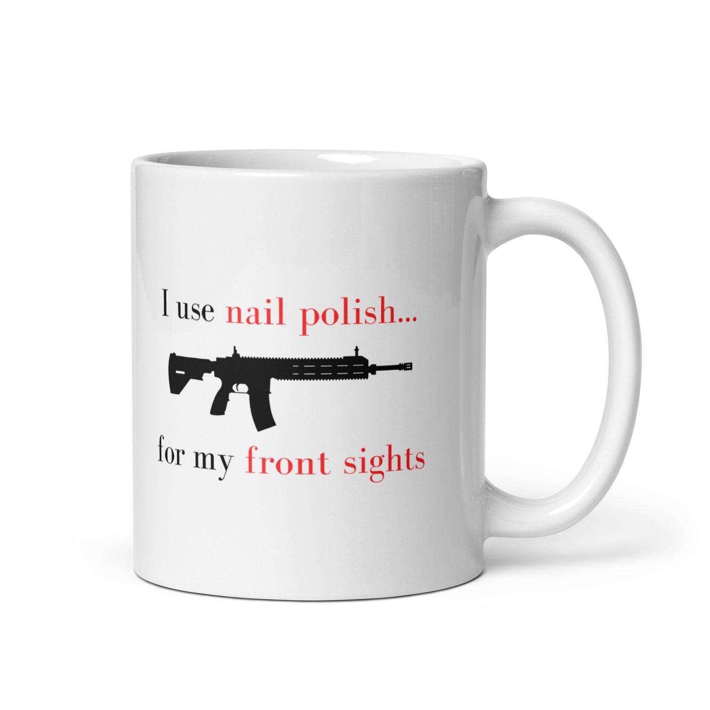 I use nail polish...for my front sights - White glossy mug